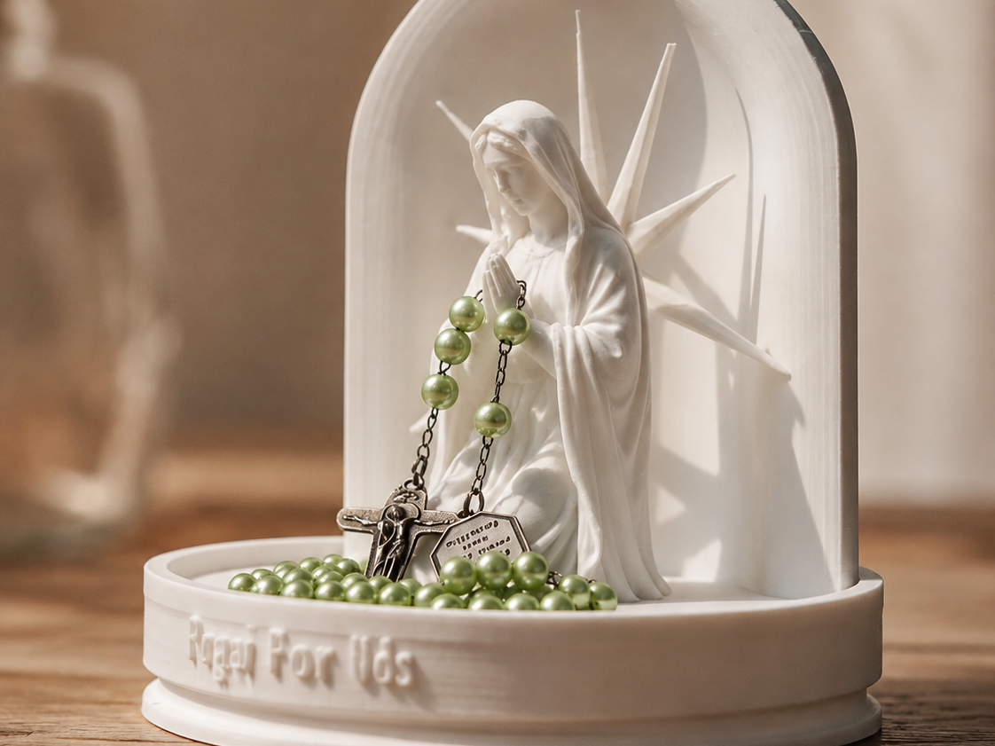 Virgin Mary Rosary Holder – No Supports 3D model