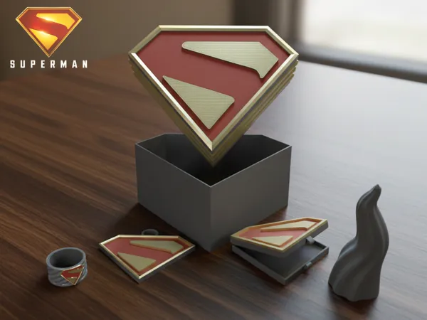 Coffret Superman - boite, porte-cles et medaillon