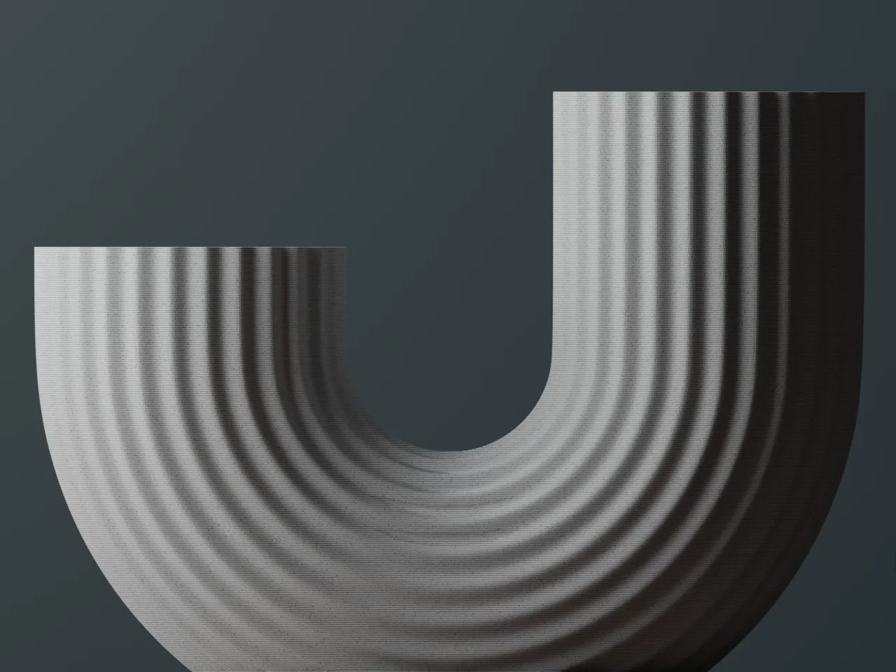 Modern minimalistic Vase U shaped view 2