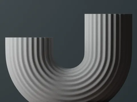 Modern minimalistic Vase U shaped view 2