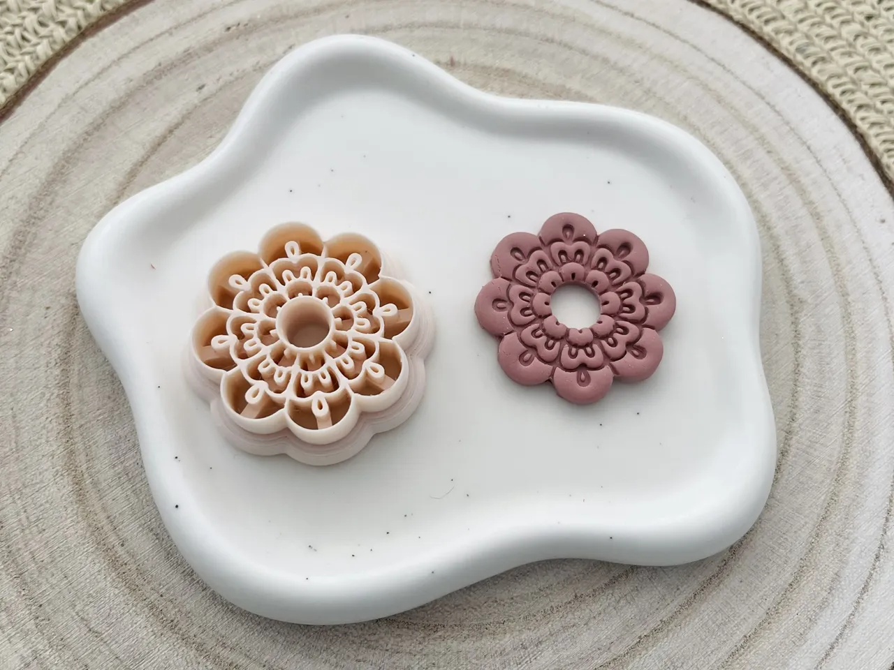 Mandala Polymer Clay Earrings Cutter view 2