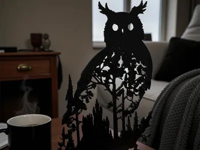 Owl Magic Forest Silhouette