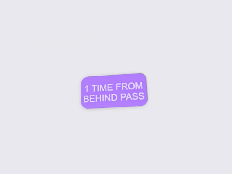 1 TIME FROM BEHIND TAG