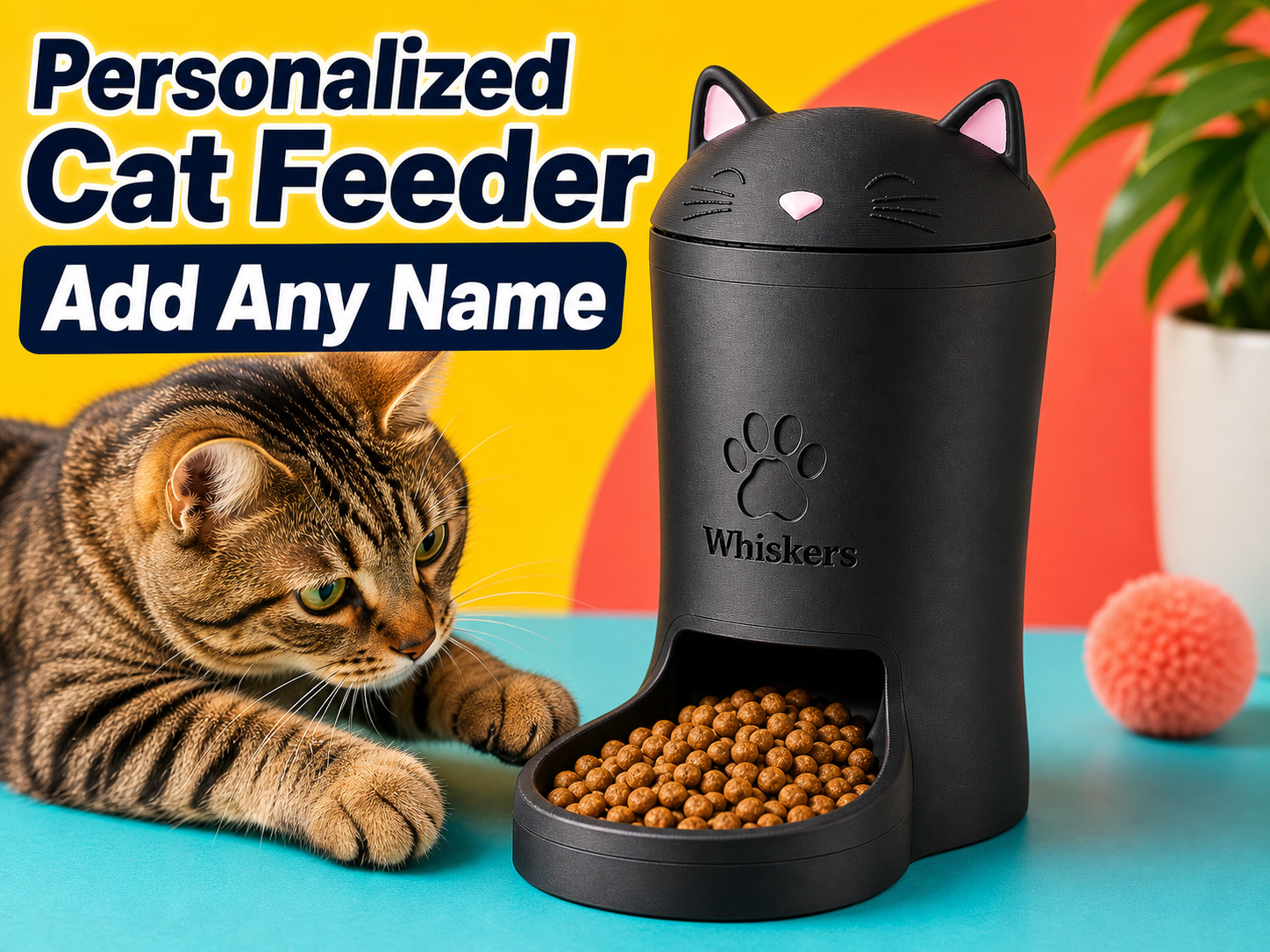 Cat Feeder with Custom Name