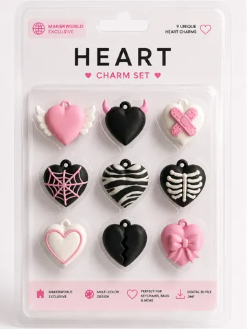 Letrero o emblema decorativo: 9 Heart Charms Collection — vista de referencia 2