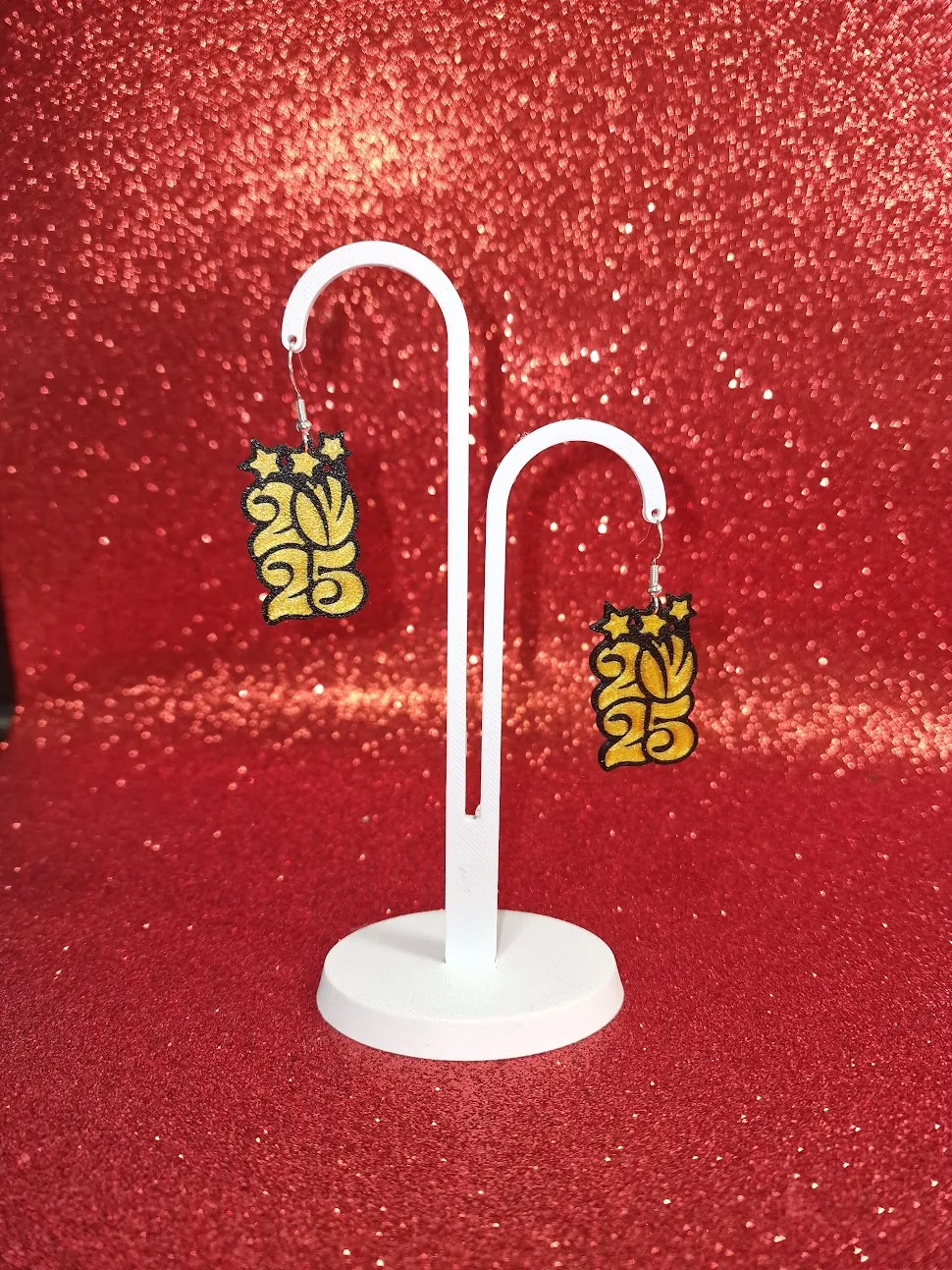Happy new year 2025 earrings view 3