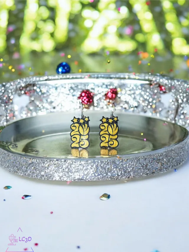 Happy new year 2025 earrings