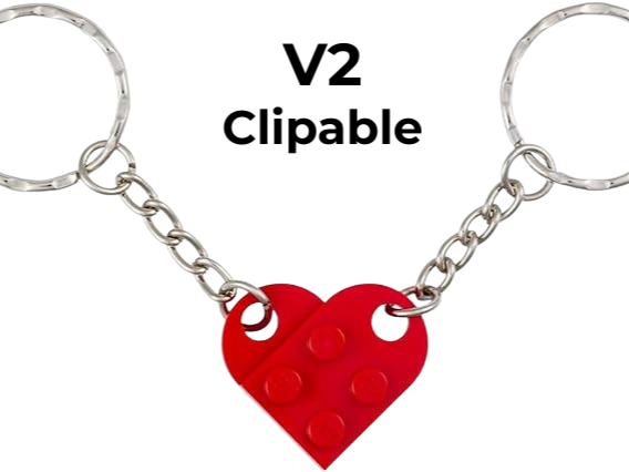Brick heart keyring v2