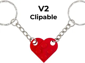 Brick heart keyring v2