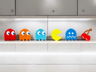 Retro Pac-Man Pixel Wall Art Set