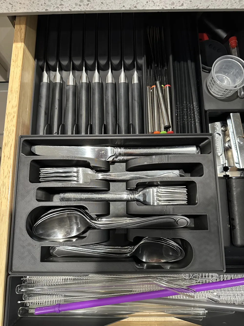 Gridfinity 4x6 Kitchen Drawer (8) Knife Block Remixed by smoothstone5 ...