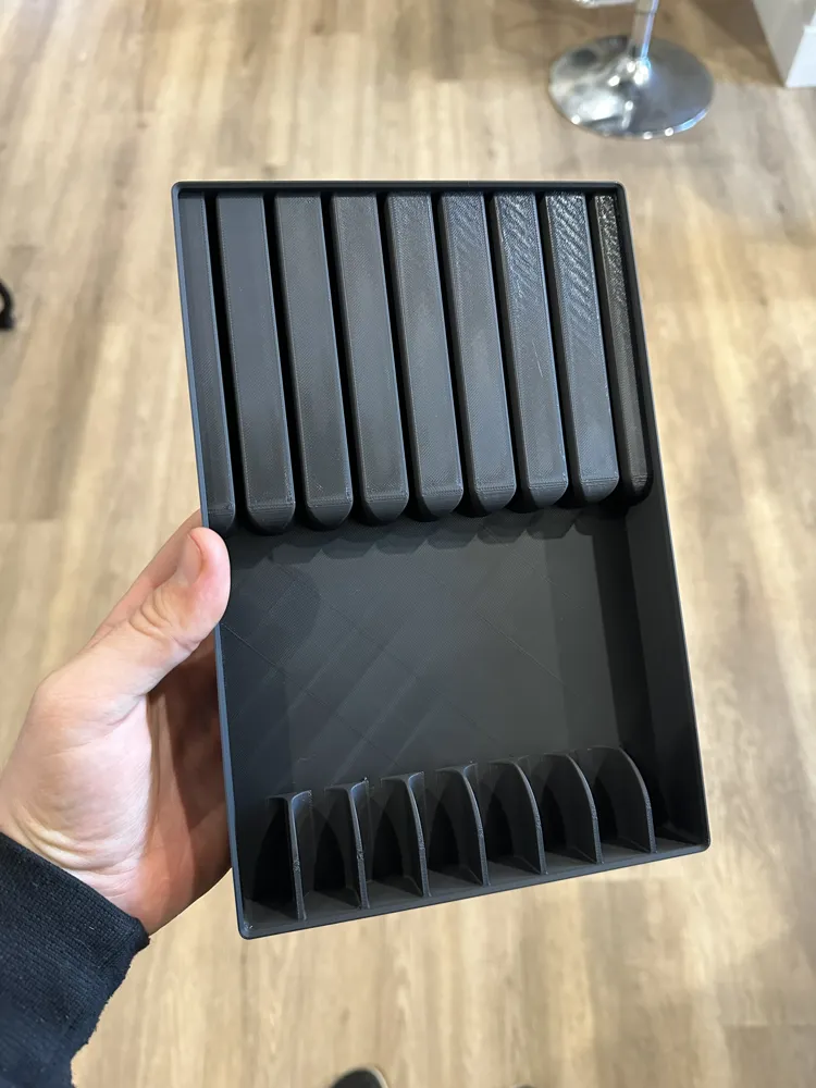 Gridfinity 4x6 Kitchen Drawer (8) Knife Block - Free 3D Print Model ...