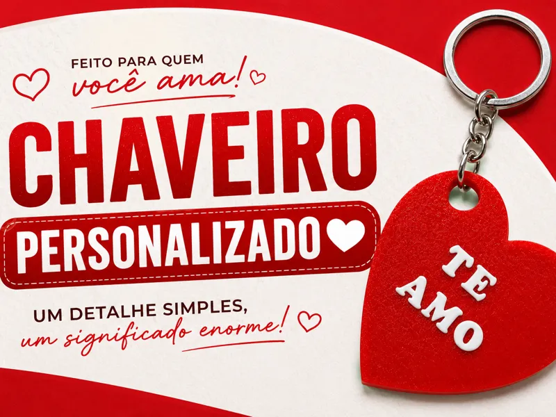 Chaveiro com "TE AMO"