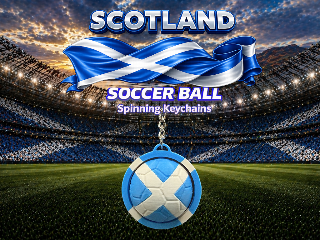 Scotland Flag Spinning Football Keychain
