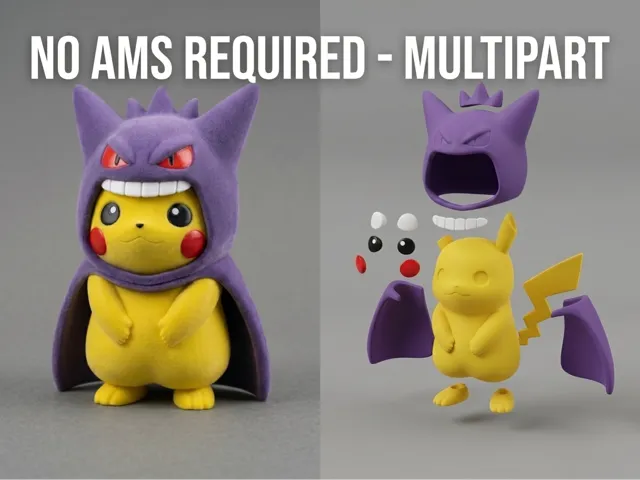 Pikachu Gengar Poncho | Multipart | NO AMS
