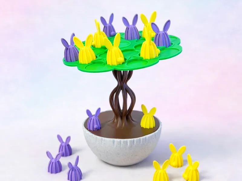 Rabbits in balance Easter game
