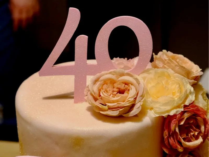 Elegant "40" cake topper