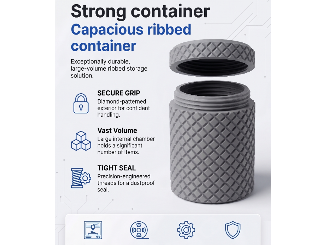 Сapacious ribbed container 70х90