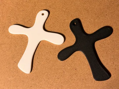 Cross Keychain wavy cross