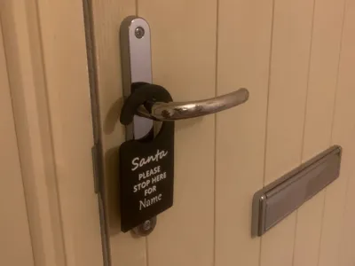 Santa stop here sign for doors at christmas