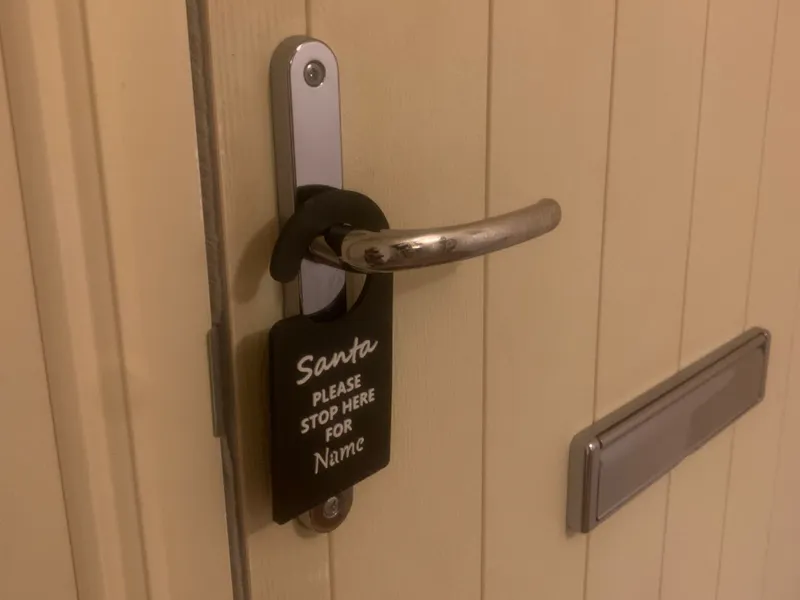 Santa stop here sign for doors at christmas