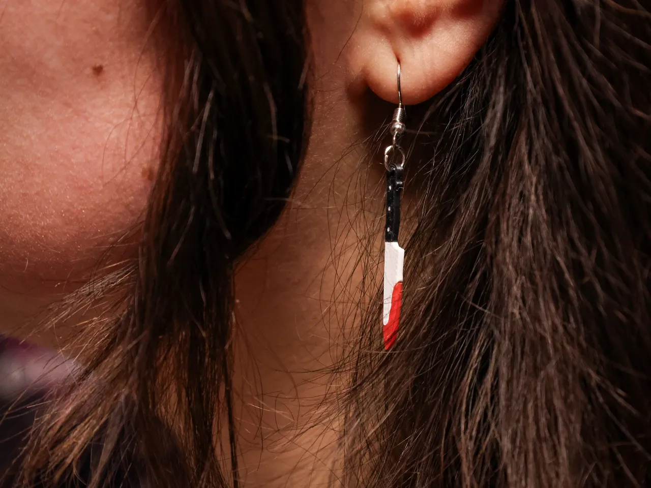Crime Scene Knife Earrings view 2