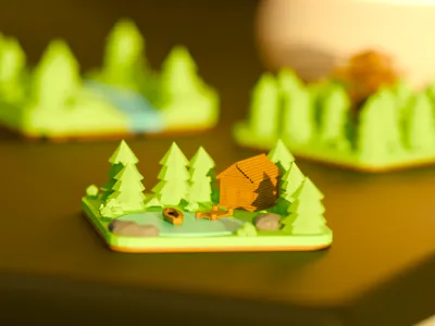 Mini Cabin Lake Diorama