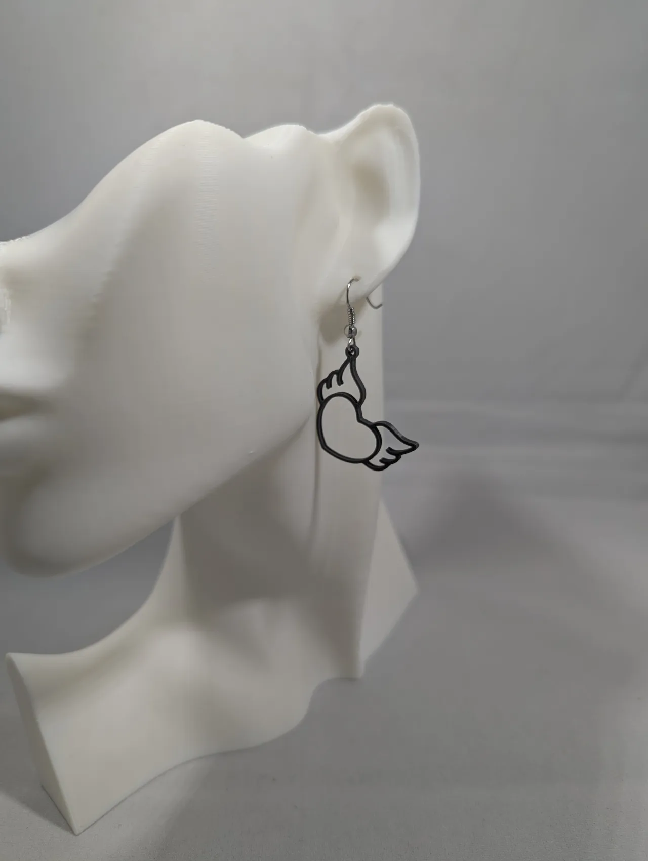 Angel and Devil heart earrings view 4