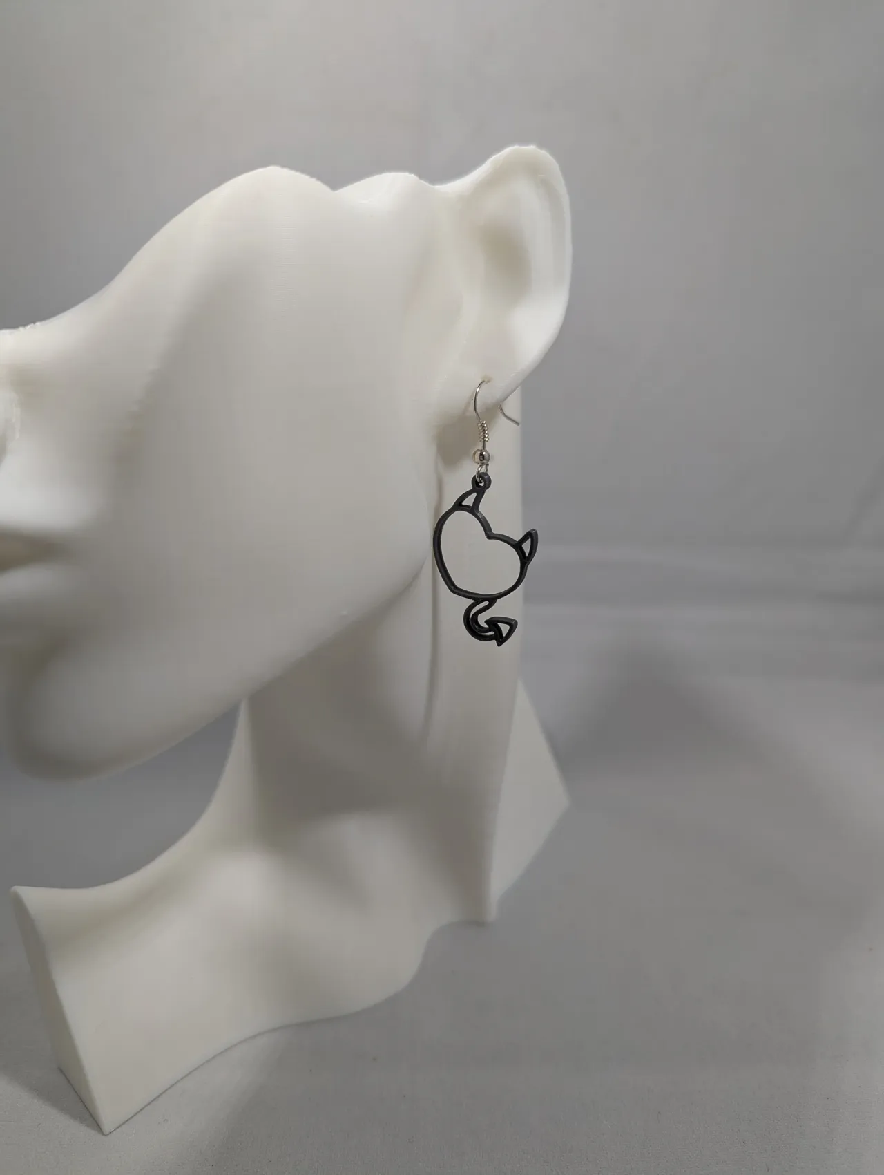 Angel and Devil heart earrings view 3