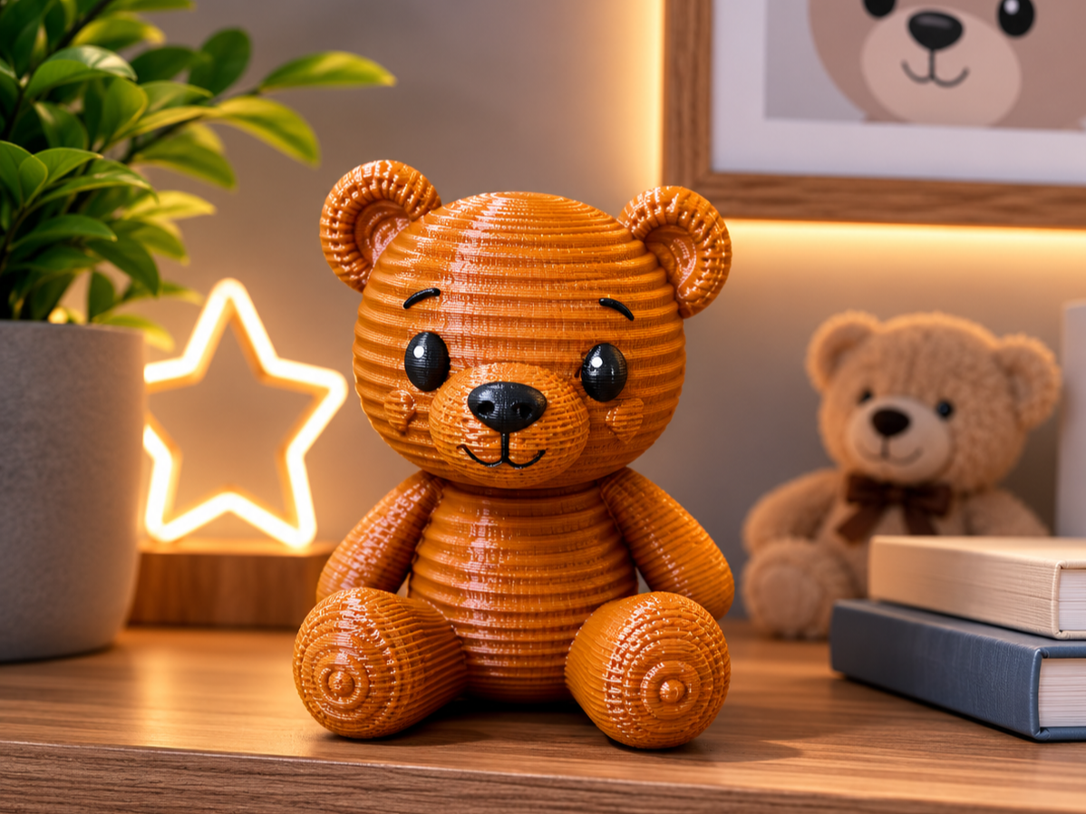 Cute Knitted Teddy Bear- 3D Printable Desk Toy