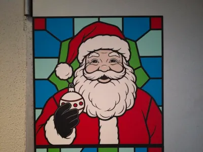 Santa Claus Stained Glass Type