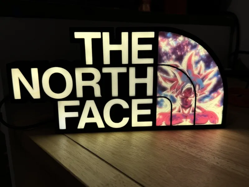 Lightbox / lithophane The North Face X Goku
