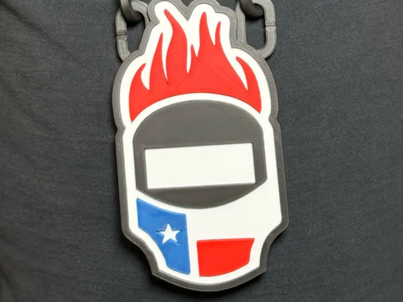 Texas Flag Welding Hood Logo Chain