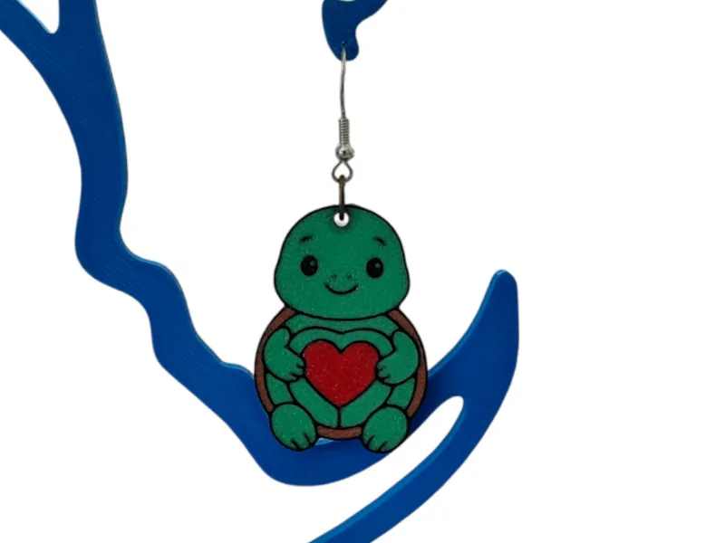 Turtle Heart Earrings / Keychain