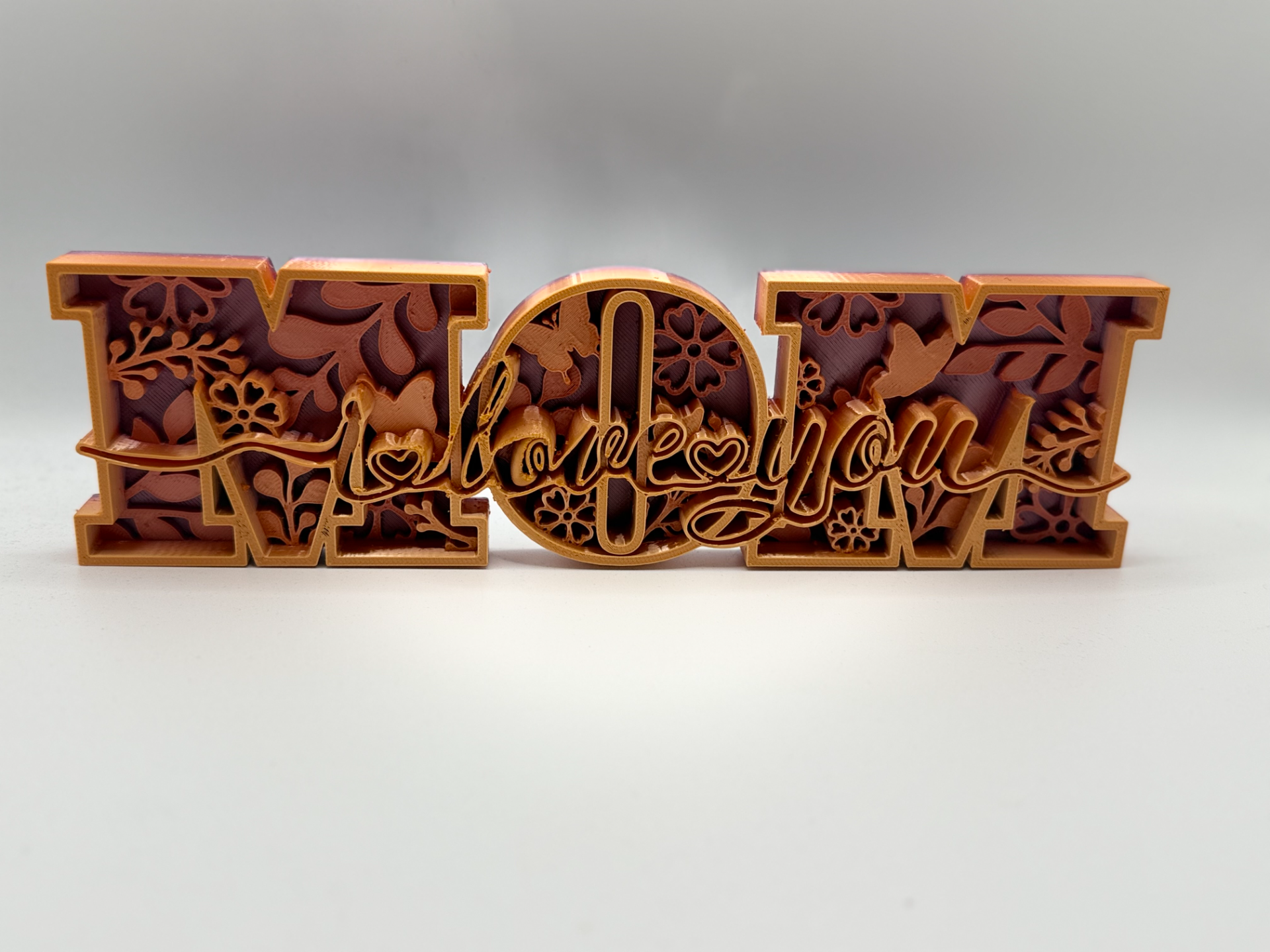 Layered Floral MOM Sign Desk or Wall Decor