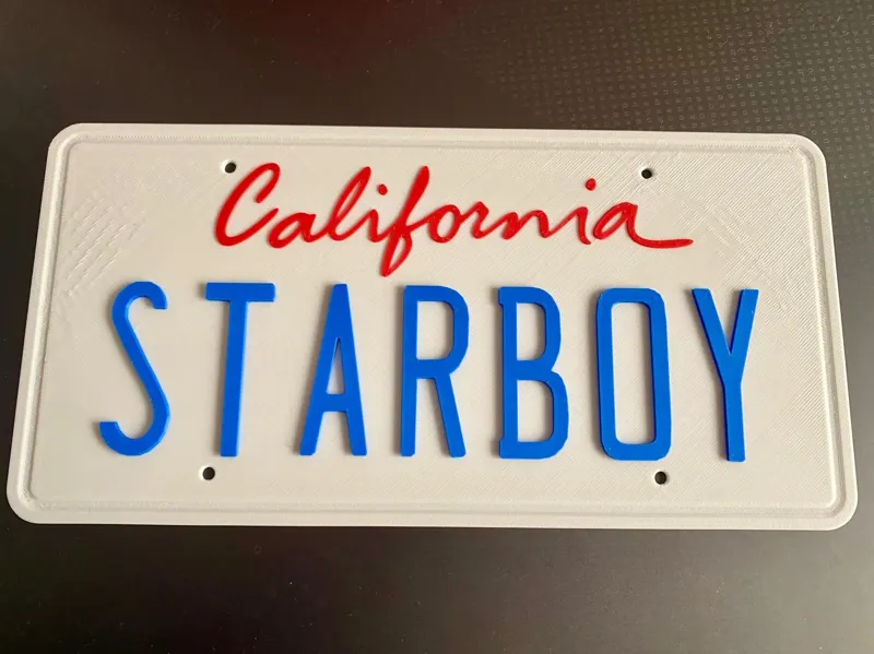 Starboy California Stamped License Plate.