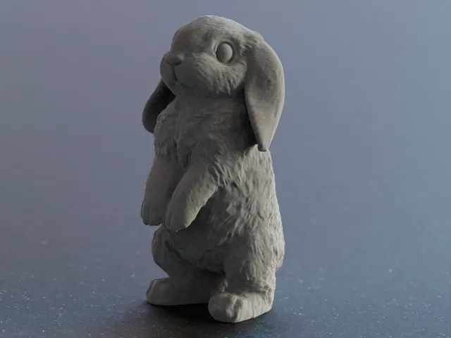 Cute easter Bunny Rabbit hanging ears sculpture / Süßer Osterhase mit hängenden Ohren