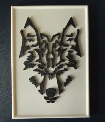Geometric Wolf Decoration