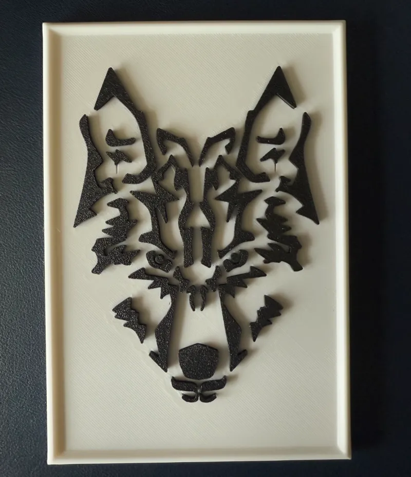 Geometric Wolf Decoration