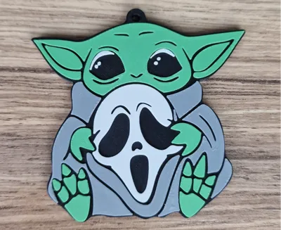 Baby Yoda Halloween Keychain
