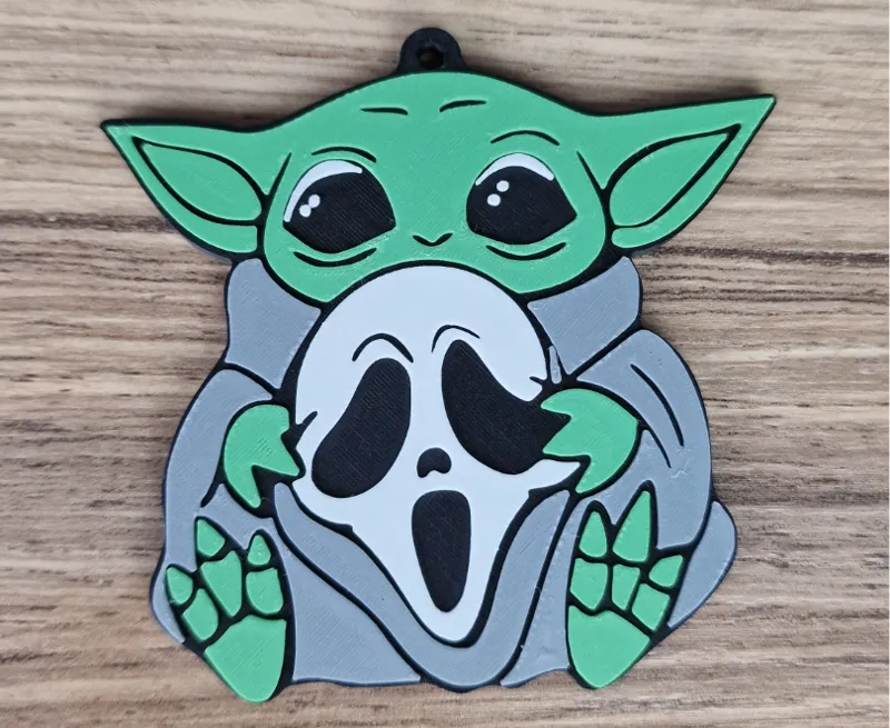 Baby Yoda Halloween Keychain