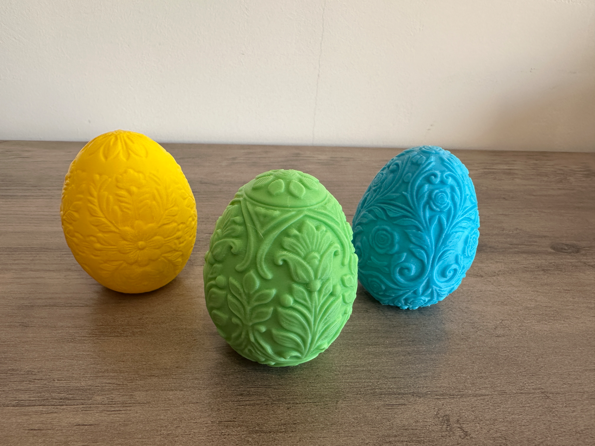 Easter eggs with a floral pattern