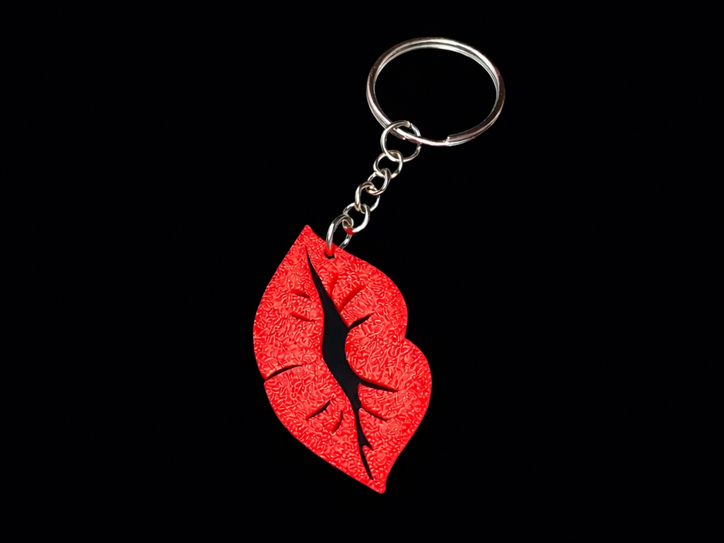 Stylized Lips Keychain – Easy Print