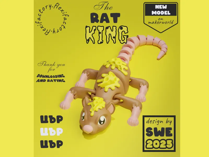 Articulated flexible toy The Rat King