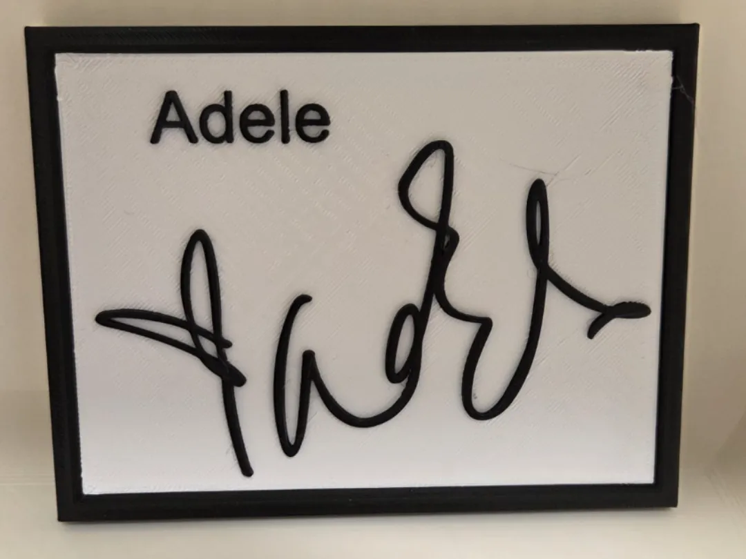 Adele Signature Wall Art 3D PopArt Collectible - Free 3D Print Model ...