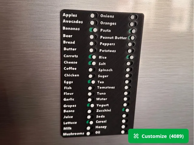 Shopping checklist (Print-in-Place)