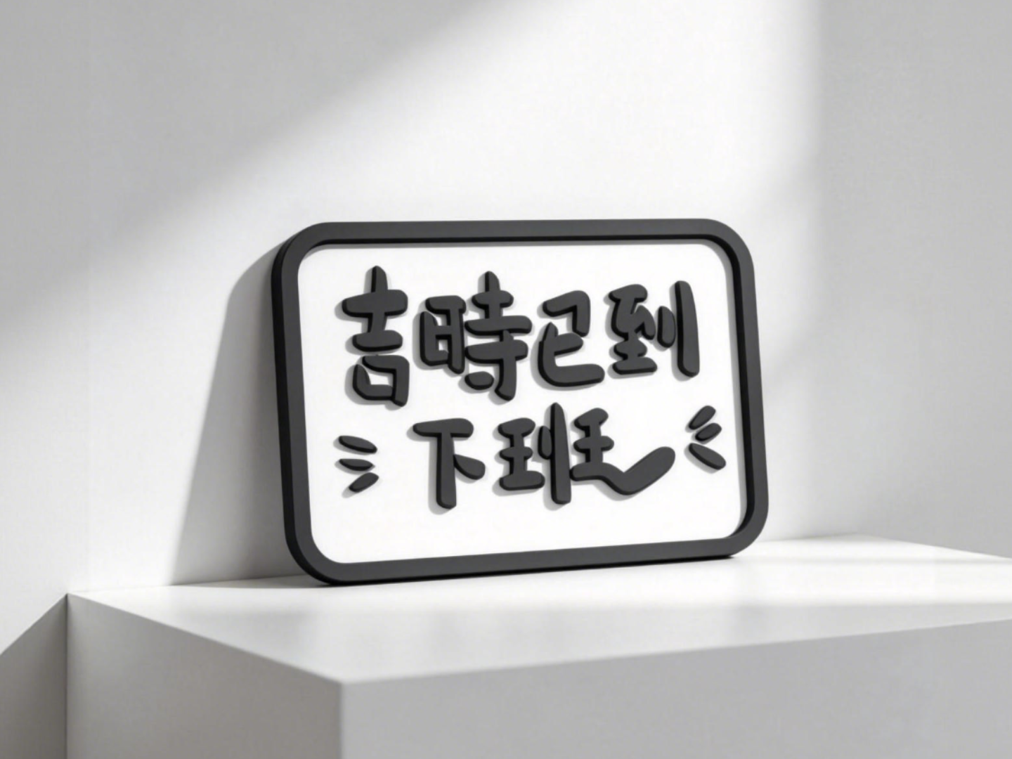 吉时已到 下班-工位好运摆件-办公室桌面装饰