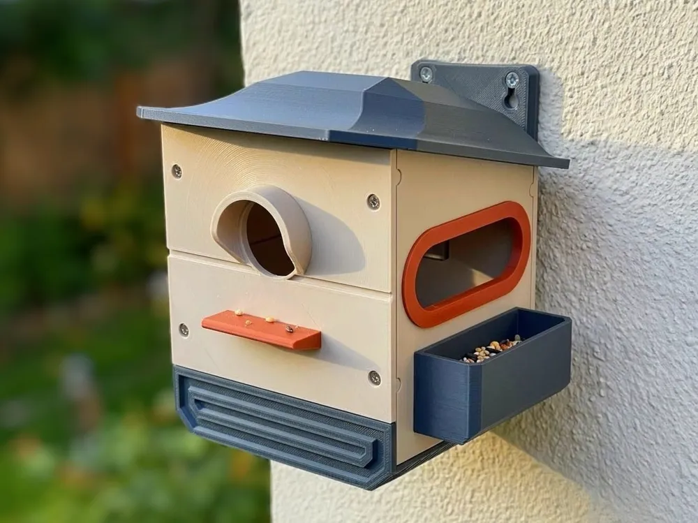 Modular Modern Bird House & Feeder – Wall Mount - Free 3D Print Model ...