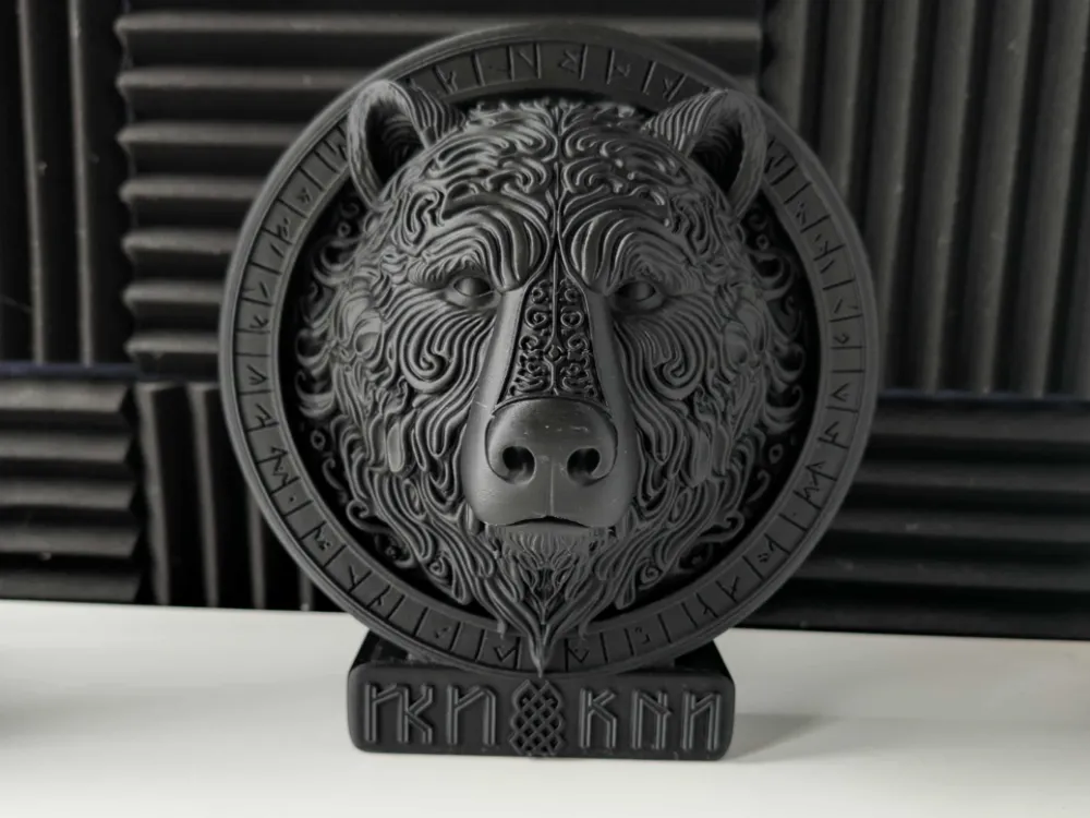 Bear Head Wall Relief - Viking Runes by orrca33 MakerWorld: Download ...