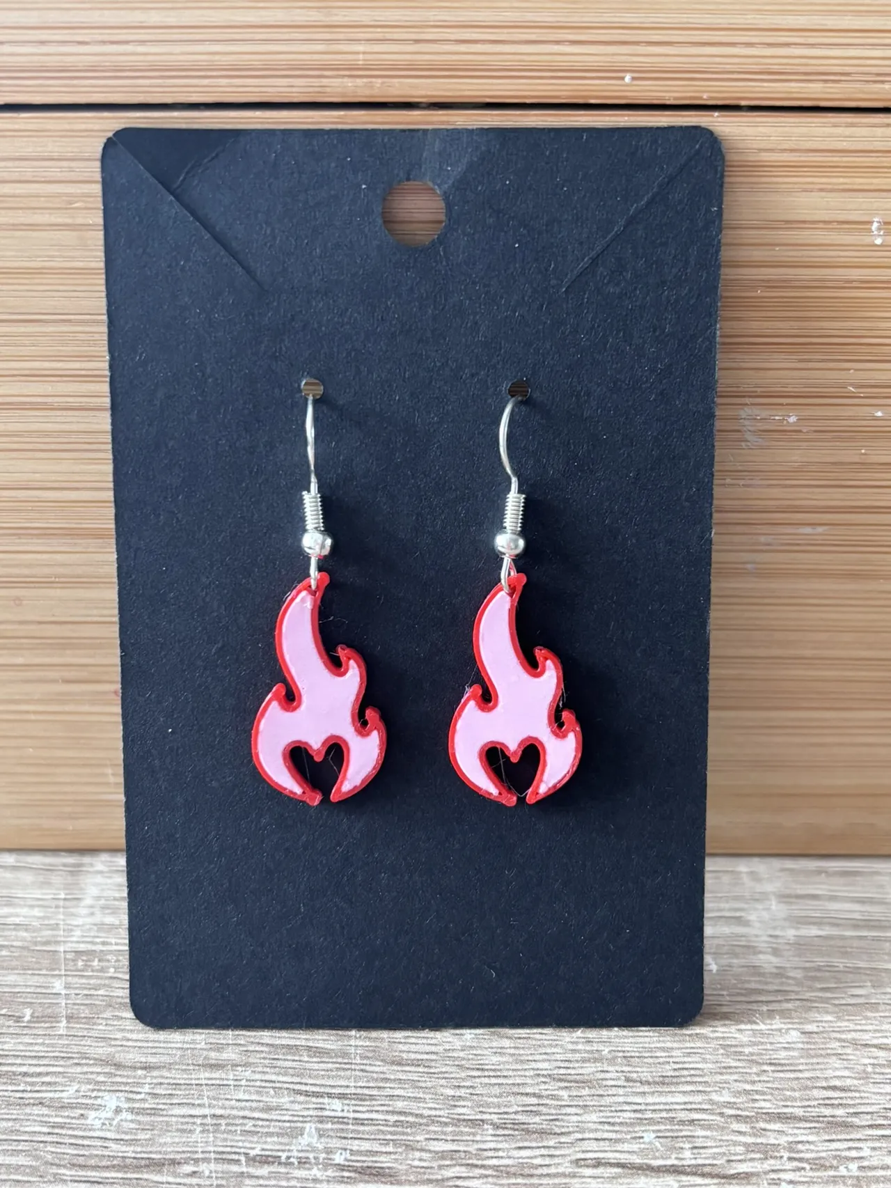 Flame Heart Earring view 3